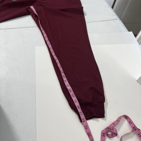 Figs Women's Drawstring Waist Zamora Jogger Scrub Pant Size Large Burgundy - Picture 13 of 14